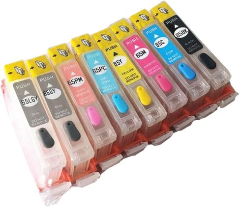 Compatible Refillable Ink Cartridges for CLI65 CLI-65 for Pro-200 Pro200 Printer(Empty Refill 1 Set) in Saudi Arabia