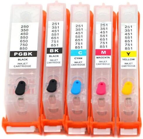 Ink Cartridge Refill PGI-550 CLI-551 Compatible with Printers MG5450 MG5550 MG5650 MG6350 MG6450 MG6650 MG7150 MG7550 MX725 MX925 IX6850 MG6350(6Color) in Kuwait