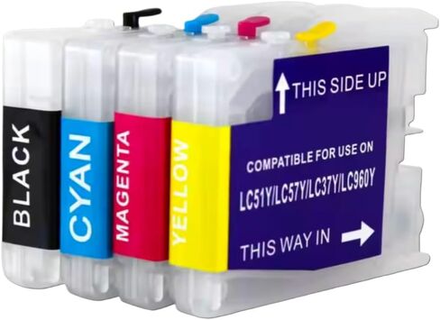 Refillable Ink Cartridge LC51 LC57 LC37 LC960 LC970 LC10 LC1000 Compatible with DCP130C DCP135C DCP150C DCP330C DCP350C Printers in Kuwait