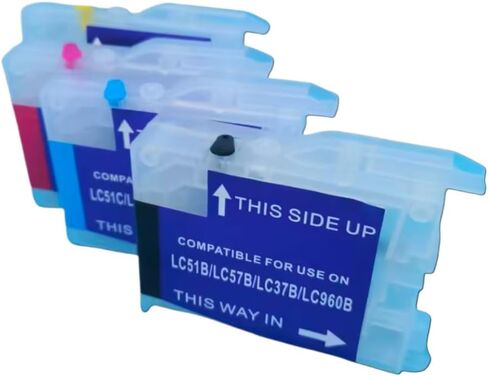 Refillable Ink Cartridge LC51 LC57 LC37 LC960 LC970 LC10 LC1000 Compatible with DCP130C DCP135C DCP150C DCP330C DCP350C Printers in Kuwait