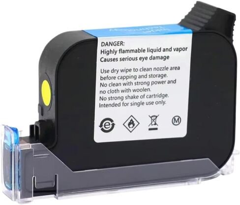 42ml 12.7mm Small Character 2588 Solvent Ink Cartridge Universal for Handheld Inkjet Printer Compatible with Multiple Brands Black Red Blue Green Waterproof(1pcs Yellow) in Kuwait