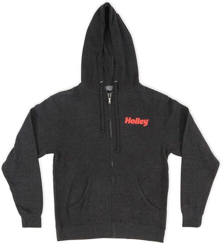 Holley 10433-2XHOL سويت شيرت بغطاء للرأس بسحاب كامل - صوف - للكبار 2X-Large - فحمي منقط in Saudi Arabia