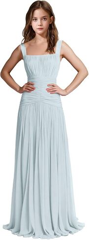 Square Neck Junior Bridesmaid Dresses Pleated Chiffon Flower Girl Dress Girls Wedding Guest Formal Prom Party Gown in Saudi Arabia