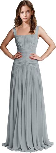 Square Neck Junior Bridesmaid Dresses Pleated Chiffon Flower Girl Dress Girls Wedding Guest Formal Prom Party Gown in Saudi Arabia