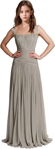 Square Neck Junior Bridesmaid Dresses Pleated Chiffon Flower Girl Dress Girls Wedding Guest Formal Prom Party Gown in Saudi Arabia