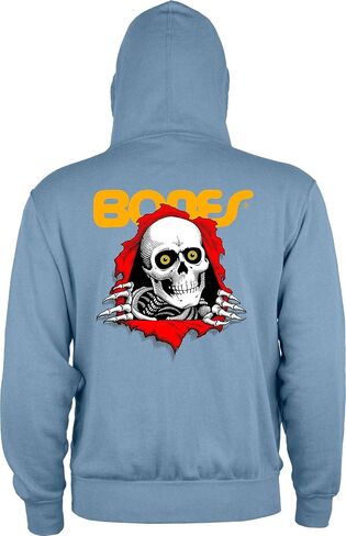 سترة بغطاء رأس بسحاب خفيف الوزن من Powell Peralta Ripper، أزرق ضبابي، مقاس كبير جدًا in Saudi Arabia