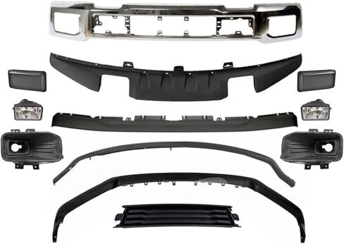 Front Bumper Cover Panel Kit with Fog Light Fits 2018 2019 2020 F-ord F150,Replacement for JL3Z17757A, JL3Z17757EAPTM, FO1002429, FO1002430 in Saudi Arabia