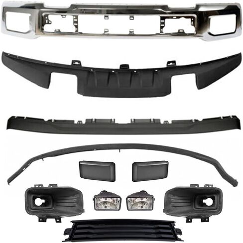 Front Bumper Cover Panel Kit with Fog Light Fits 2018 2019 2020 F-ord F150,Replacement for JL3Z17757A, JL3Z17757EAPTM, FO1002429, FO1002430 in Saudi Arabia
