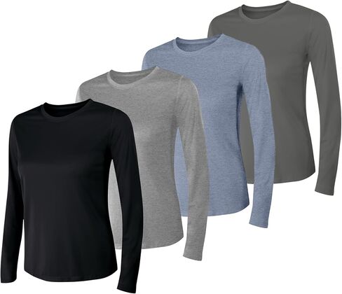 Hanes Women's T-Shirt, 4-Pack, Sport Cool Dri Long-Sleeve Crewneck Performance Tee, Moisture-Wicking in Saudi Arabia