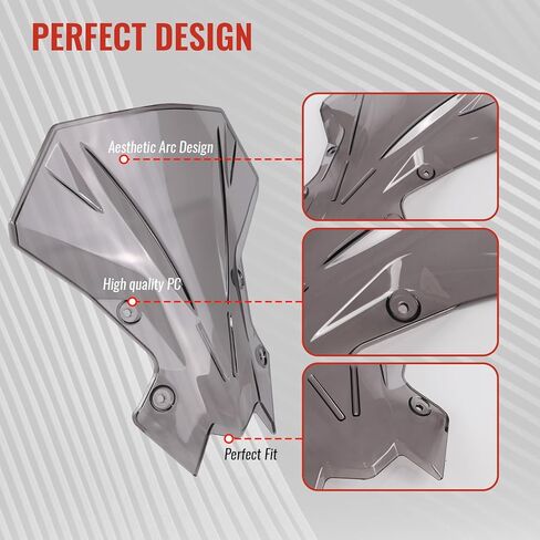 الزجاج الأمامي لـ Kawasaki Z900 20-24، الزجاج الأمامي للدراجة النارية، عاكس الهواء للرياح الأمامية، الزجاج الأمامي لـ Kawasaki Z900 2020-2024، Z650 2021-2024 (رمادي فاتح) in Saudi Arabia