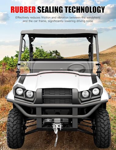 زجاج أمامي نصف أمامي لـ Kawasaki Mule Pro-MX، UTV شفاف أمامي نصف زجاج أمامي مقاوم للخدش لملحقات Kawasaki Mule Pro MX 2019-2026 in Kuwait