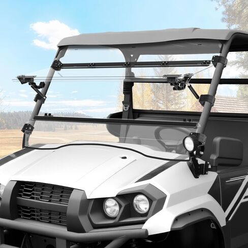زجاج أمامي نصف أمامي لـ Kawasaki Mule Pro-MX، UTV شفاف أمامي نصف زجاج أمامي مقاوم للخدش لملحقات Kawasaki Mule Pro MX 2019-2026 in Kuwait