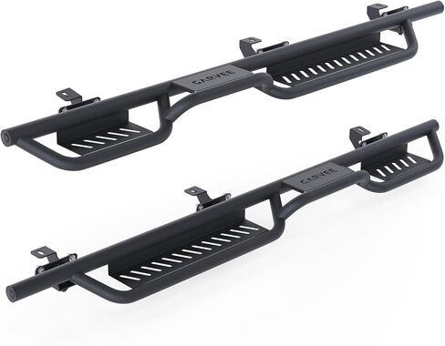 Garvee Running Boards Compatible with 2018-2025 Wrangler JL 4 Door, 6" Two-Stair Off-Road Heavy-Duty Side Steps, Black Powder Coated Nerf Bars for Easy Cab & Roof Access in Saudi Arabia