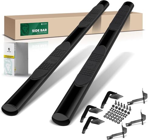 YHTAUTO 4 Inch Running Boards Fit Ram 1500 2019-2026 (Excl. Ram 1500 Classic) Extended Cab, Oval Straight Side Steps Carbon Steel Step Bars Off-Road Exterior Accessories in Saudi Arabia