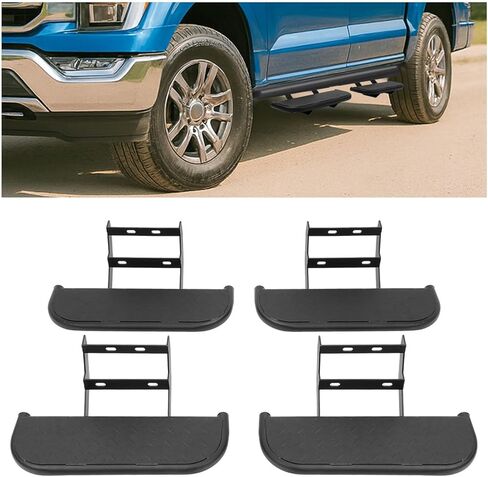خطوات جانبية متوافقة مع 2015-2023 Ford F-150 F150 SuperCrew Cab Pickup 4 أبواب، لوحات تشغيل عالية القوة، قضبان خطوات فولاذية، مجموعة من 4 قطع مطلية بالمسحوق in Saudi Arabia