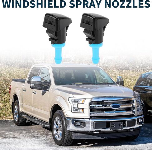 Windshield Washer Nozzle for Dodge Durango 2004-2009 Durable No.4805742AB | Front Windshield Spray Nozzles Wiper Spray Washer Jet Black ABS 2 Pcs in Saudi Arabia