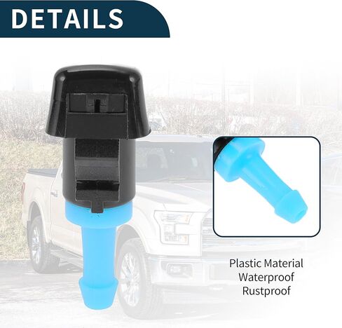 Windshield Washer Nozzle for Dodge Durango 2004-2009 Durable No.4805742AB | Front Windshield Spray Nozzles Wiper Spray Washer Jet Black ABS 2 Pcs in Saudi Arabia