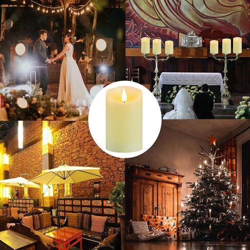 Flickering Flameless Candles with Rechargeable Battery, Electronic Candles with Remote and Timer, led Pillar Candles Real Wax Wick, led Candles for Home, Wedding, Halloween, Christmas 3" x 4" in Saudi Arabia