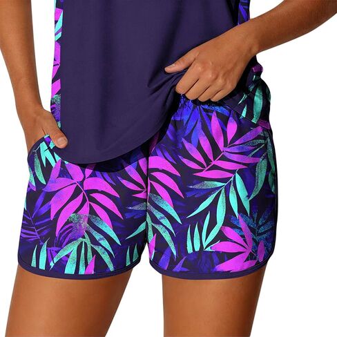 Womens Tankini Bathing Suits Hawaiian Flower Print Swimsuit Athletic 2 Piece Swimsuits Built in Bra Swimwear Summer in Saudi Arabia