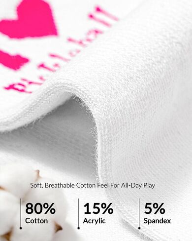 Jeasona Pickleball Socks for Women Pickleball Gifts for Women Pickle Ball Lovers- 3 Pairs Funny Sports Cotton Crew Socks with Arch Support, Athletic Socks US Size 6-9 in Kuwait