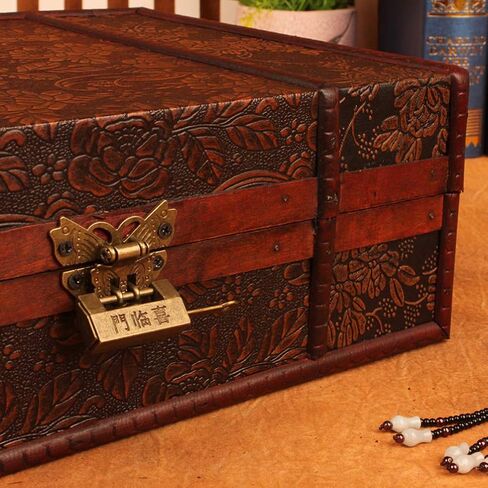 Cabilock Memory Box Wooden Desktop Storage Boxes Wood Treasure Box for Books Jewelry Document Box without Lock (Lotus) Storage Boxes Decorative in Saudi Arabia