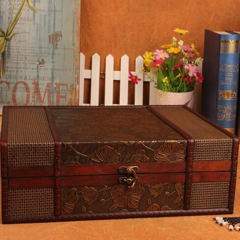 Cabilock Memory Box Wooden Desktop Storage Boxes Wood Treasure Box for Books Jewelry Document Box without Lock (Lotus) Storage Boxes Decorative in Saudi Arabia