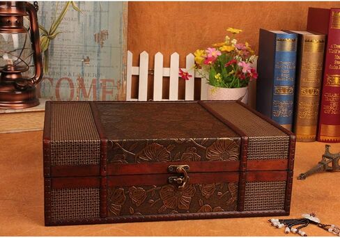 Cabilock Memory Box Wooden Desktop Storage Boxes Wood Treasure Box for Books Jewelry Document Box without Lock (Lotus) Storage Boxes Decorative in Saudi Arabia