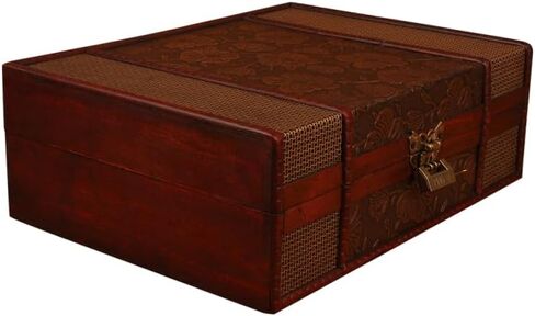 Cabilock Memory Box Wooden Desktop Storage Boxes Wood Treasure Box for Books Jewelry Document Box without Lock (Lotus) Storage Boxes Decorative in Saudi Arabia