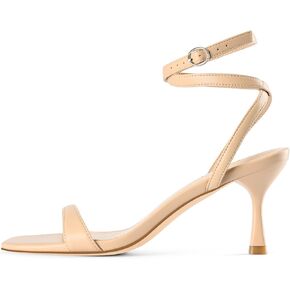 Adrizzlein هريرة الكعوب للنساء كعب Strappy مربع مفتوح اصبع القدم الدانتيل يصل الصنادل الكعب الكاحل التفاف حزام مضخات فستان أحذية الزفاف in Kuwait