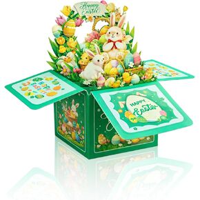 بطاقات عيد الفصح ثلاثية الأبعاد للأطفال - سلة بيض عيد الفصح، بطاقة تهنئة على شكل أرنب مع مغلفات، بطاقات عيد الفصح المنبثقة المضحكة، هدايا للصبي والبنات والبالغين والزوجة والزوج والابنة والأحفاد والأخت والأصدقاء والابن in Kuwait