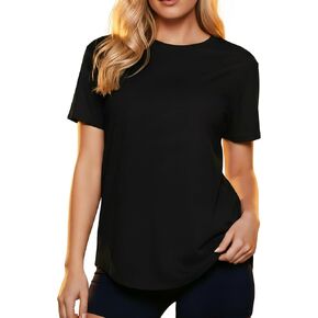 MAPICK Womens Workout Tops Short Sleeve T-Shirt Crew Neck Gym Tee Athletic Yoga Shirt Summer Loose Fit Basic Tee in Saudi Arabia