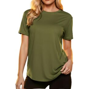 MAPICK Womens Workout Tops Short Sleeve T-Shirt Crew Neck Gym Tee Athletic Yoga Shirt Summer Loose Fit Basic Tee in Kuwait