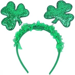 Totelux عيد القديس باتريك عقال بريق الترتر شامروك الشعر الفرقة البرسيم الأخضر إكسسوارات الشعر للنساء الفتيات الأيرلندية احتفالي تأثيري حلي موكب لوازم الديكور الطرف in Kuwait