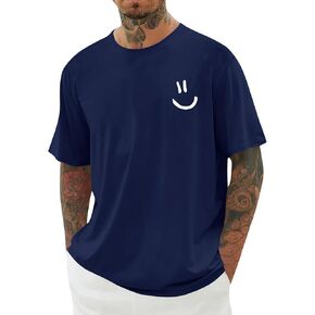 تي شيرت رجالي بأكمام قصيرة برسومات مضحكة وياقة دائرية وقمصان صيفية فضفاضة in Kuwait