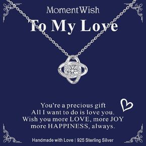 MomentWish Heart Necklace for Women, 1 Carat Simulated Moissanite Necklace for Her 925 Sterling Silver Halo Pendant Anniversary Valentine's Day Birthday Gifts for Mom Wife Girlfriend-Heart in Saudi Arabia