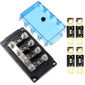 4-Way AMG Mega Fuse Holder Kit, Includes 4 Pcs 100A and 4 Pcs 400A ANM Fuse for Cars in Kuwait