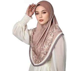 Ready To Wear Instant Hijab For Girls Muslim Slip-On Khimar Floral Hijab Scarf for Women Hijabs Islamic Abaya Turban in Kuwait
