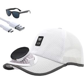 Solar Rechargeable Peaked Cap Breathable Sports Cap with Solar Fan Lightweight Baseball for Outdoor Activities in Saudi Arabia