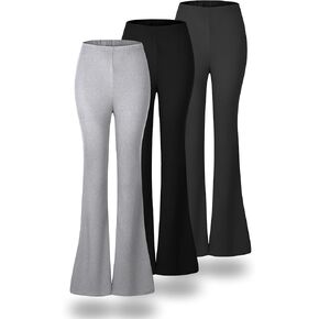 Women's Multi-Pack High-Waisted Flared Leggings - Knit Stretchy Workout Yoga Pants in Kuwait