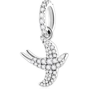 Sparkling Swallow Bird Dangle Charms fits Pandora Moments Bracelet, 925 Sterling Silver Animal Pendant Beads, Spring Gift for Friends/Mothers Day/Daughter in Saudi Arabia