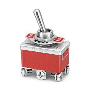 MGI SpeedWare 6-Pin DPDT مفتاح تبديل معدني مؤقت، 20 أمبير عند 12 فولت تيار مستمر 125 فولت تيار متردد، (تشغيل)/إيقاف/(تشغيل) حزمة واحدة in Kuwait
