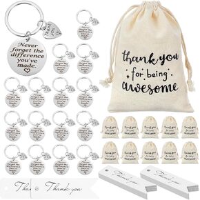 48 قطعة من هدايا تقدير الموظفين، هدايا شكر تتضمن 16 كيسًا من الخيوط الخام، 16 سلسلة مفاتيح وبطاقات شكر من الفولاذ المقاوم للصدأ لزملاء العمل والموظفين in Kuwait