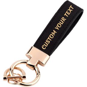 Personalized Leather Keychain Custom Engraved Name Keychain Personalised Gift for Birthday Men and Women in Kuwait