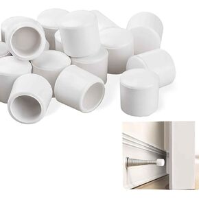 10Pcs White 0.39 Inch Door Stoppers Rubber Tip Replacement, Stop Caps for Door Wall Protection in Kuwait