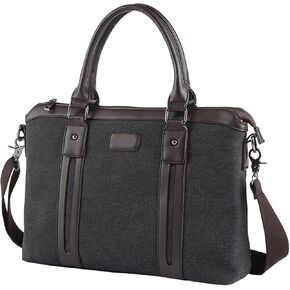 Men Canvas Business Briefcase Office Travel Messenger Large Tote Women's Computer Work Bag(14inch) in Saudi Arabia