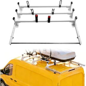 Cargo Van Roof Ladder Rack with Roller Fit for 2015-2024 Ford Transit 150 250 350, 54" Heavy Duty Van Ladder Roof Rack 800 Lbs Load Capacity 3 Bars in Saudi Arabia