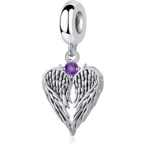 Guardian Angel Wing Dangle Charm 12 Birthstone Bead for European Bracelet Necklace in Kuwait