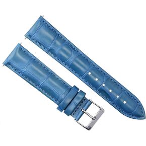 Ewatchparts 20mm Leather Watch Band Strap Compatible With Omega Seamaster Planet Aqua Terra Watch Light Blue in Saudi Arabia