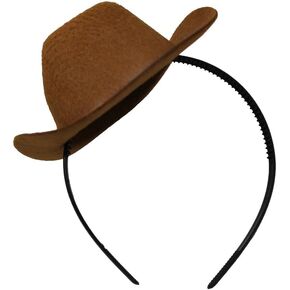 VIGUEUR Mini Cowboy Hat Headband, Western Cowgirl Costume Headwear, Party Accessory, Coffee in Kuwait