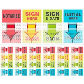 علامات التبويب Sign Here 560 قطعة ملصقات Sign Here للمستندات والدفاتر واللوازم المدرسية والمكتب المنزلي (4 ألوان) in Kuwait